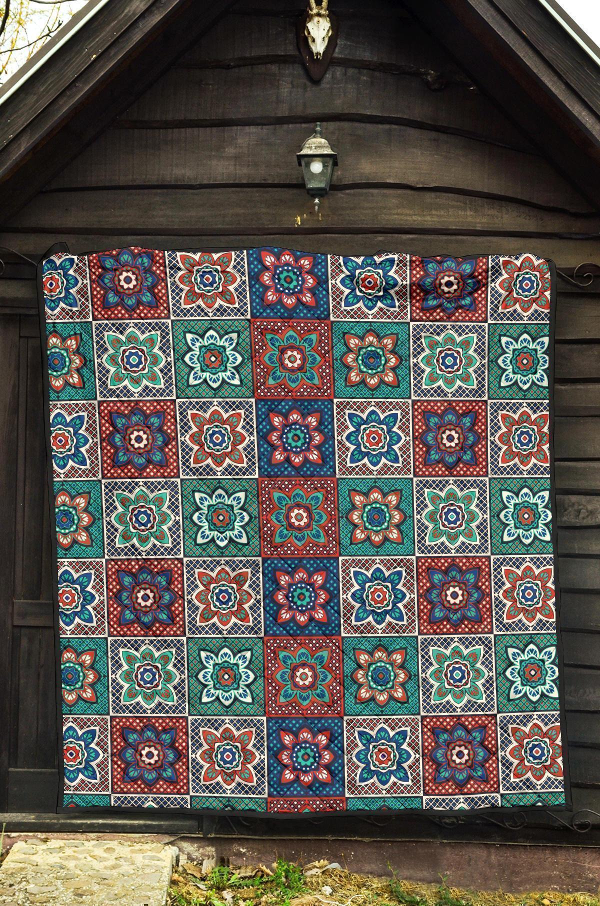 Colorful Mosaic Print Pattern Quilt-grizzshop