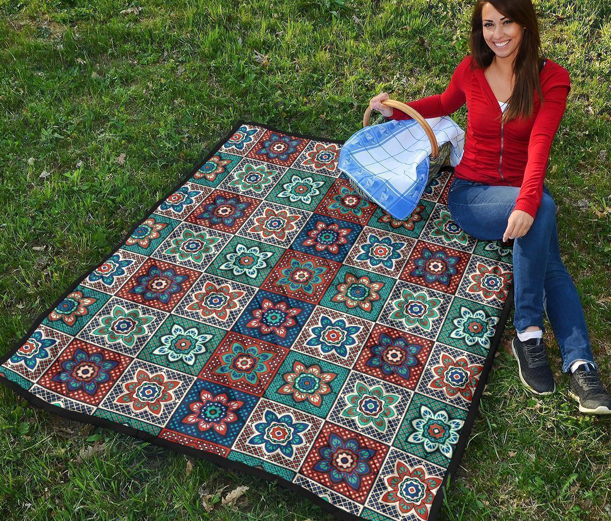 Colorful Mosaic Print Pattern Quilt-grizzshop