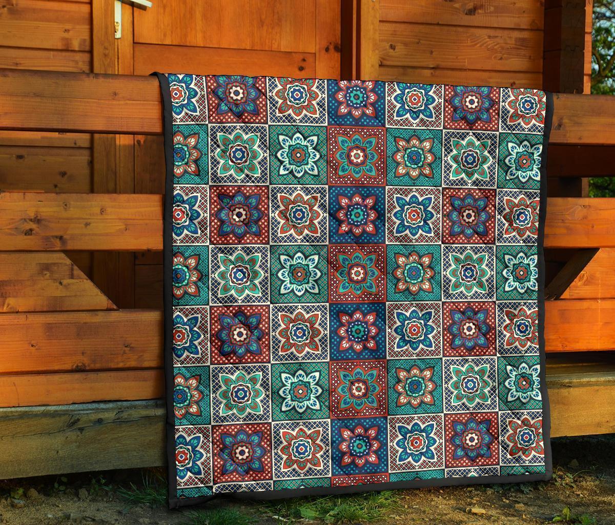 Colorful Mosaic Print Pattern Quilt-grizzshop