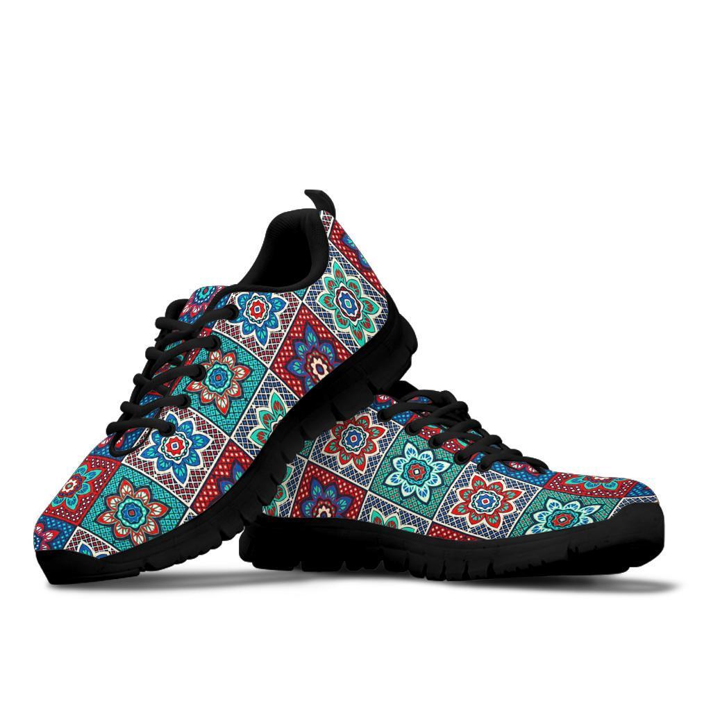 Colorful Mosaic Print Pattern Sneaker Shoes For Men Women-grizzshop