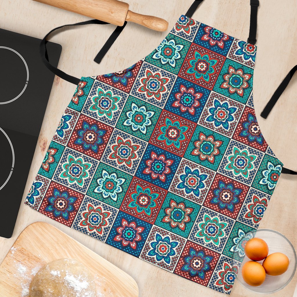Colorful Mosaic Print Pattern Women's Apron-grizzshop