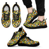 Colorful Mushroom Pattern Print Black Sneaker Shoes For Men Women-grizzshop
