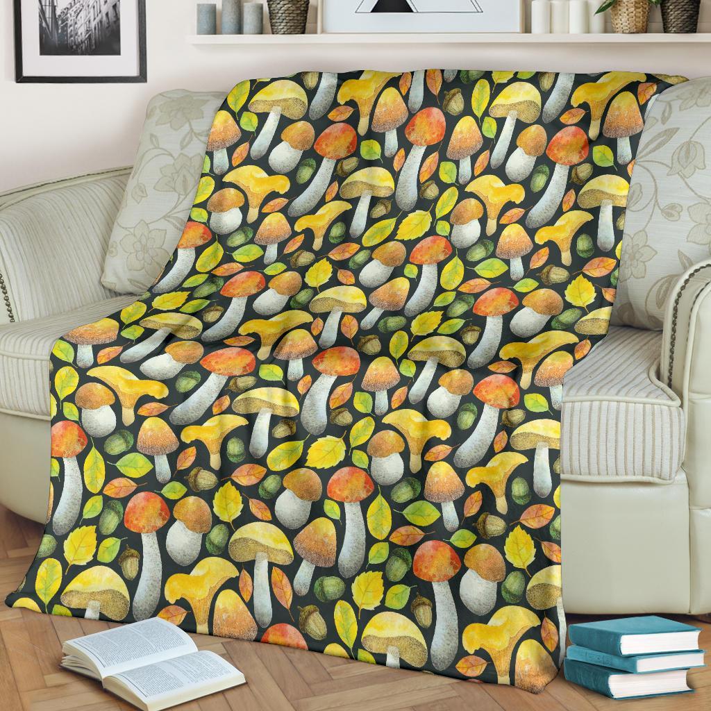 Colorful Mushroom Pattern Print Blanket-grizzshop