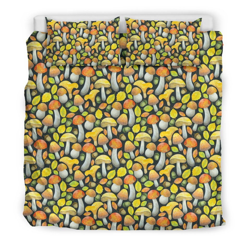 Colorful Mushroom Pattern Print Duvet Cover Bedding Set-grizzshop