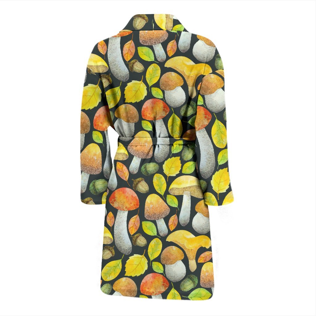 Colorful Mushroom Pattern Print Men Long Robe-grizzshop