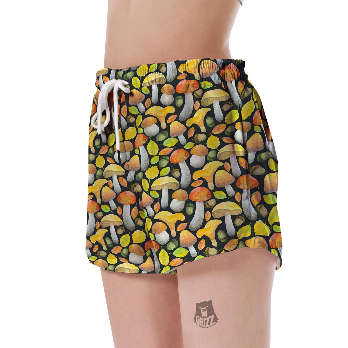 Colorful Mushroom Pattern Print Women's Shorts-grizzshop