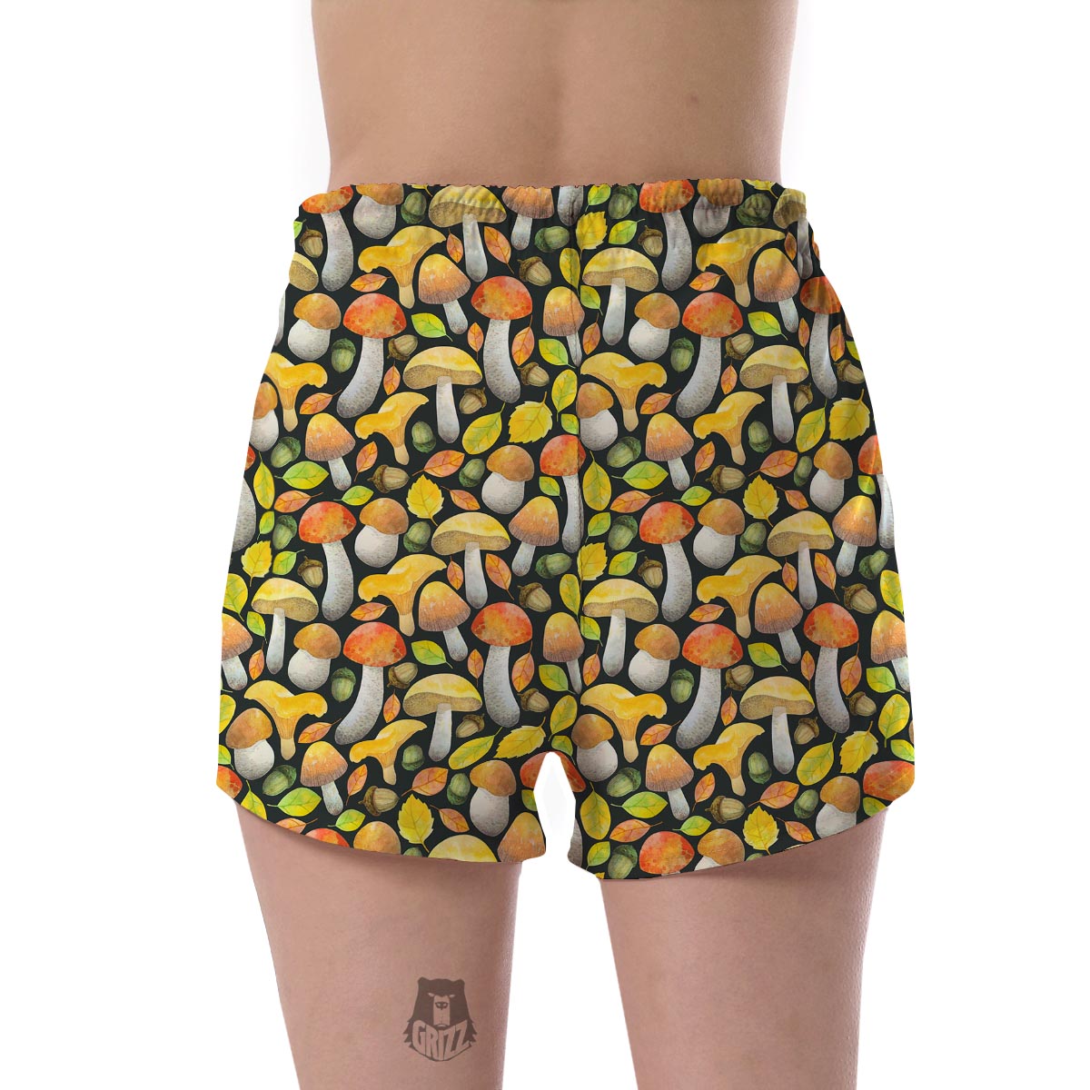 Colorful Mushroom Pattern Print Women's Shorts-grizzshop