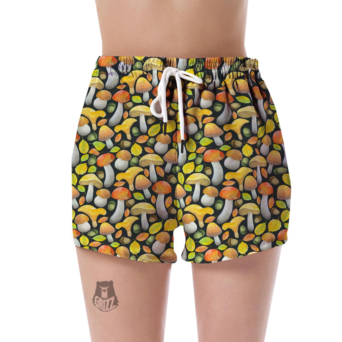 Colorful Mushroom Pattern Print Women's Shorts-grizzshop