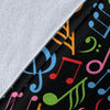 Colorful Music Note Pattern Print Blanket-grizzshop