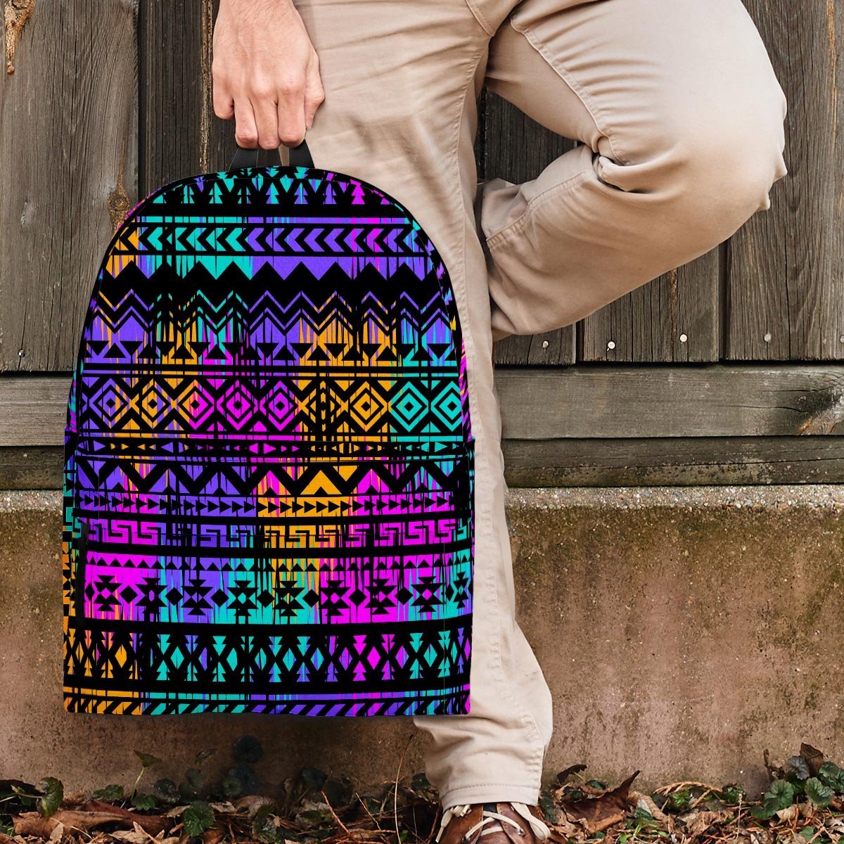 Colorful Native Aztec Geometric Backpack-grizzshop