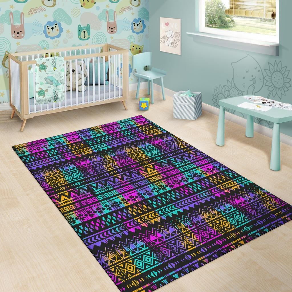 Colorful Native Aztec Geometric Floor Mat-grizzshop