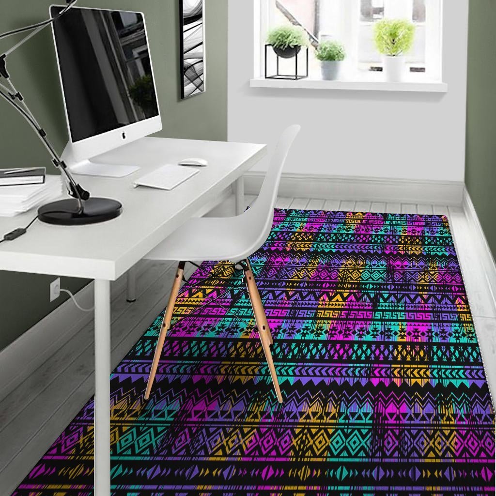 Colorful Native Aztec Geometric Floor Mat-grizzshop