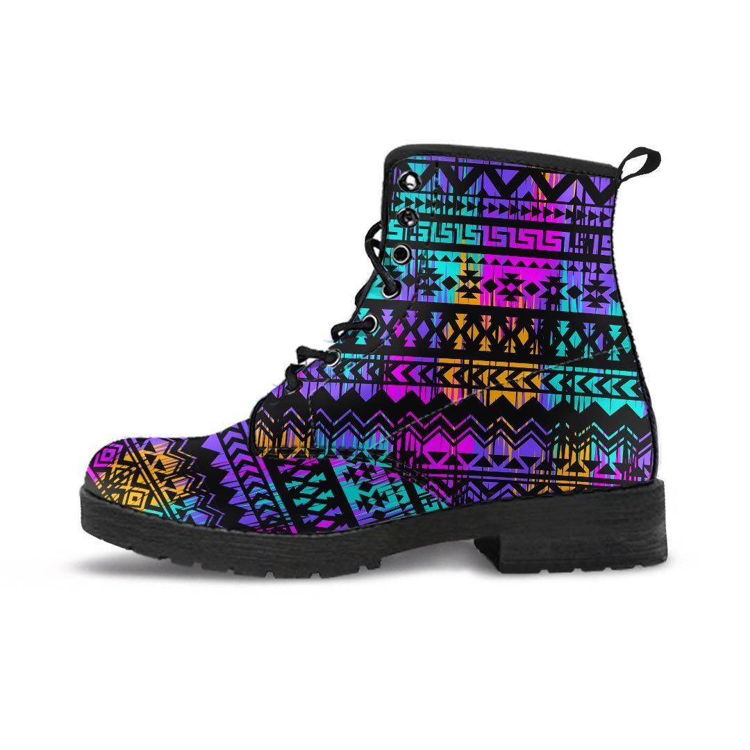 Colorful Native Aztec Geometric Women's Boots-grizzshop