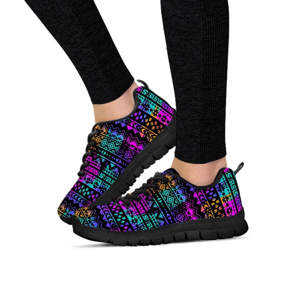 Colorful Native Aztec Geometric Women's Sneakers-grizzshop