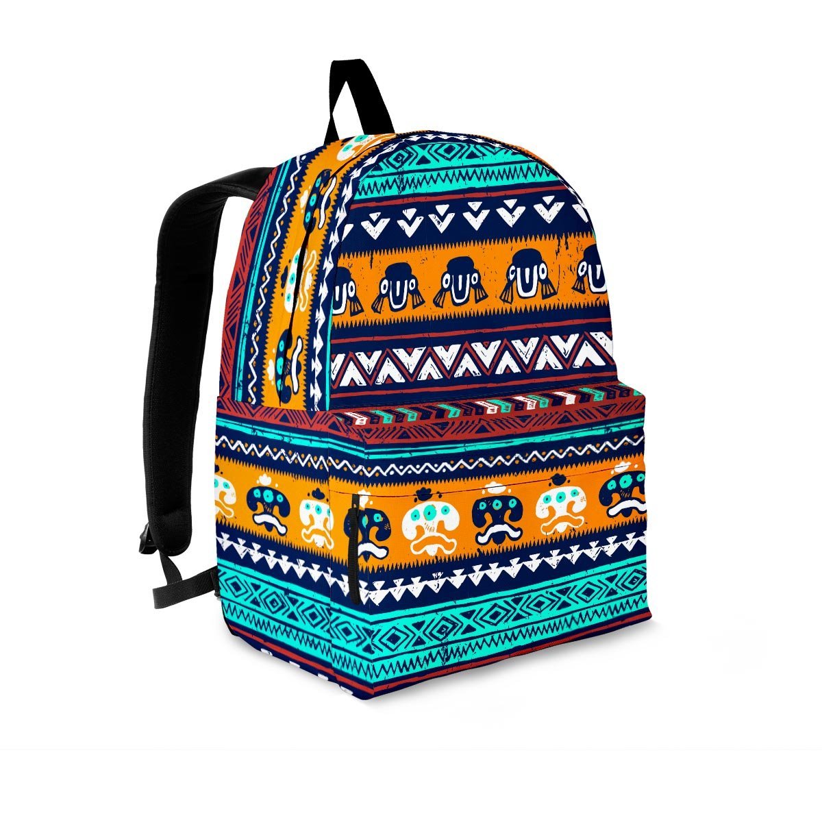 Colorful Neon Ethic Aztec Maya Print Backpack-grizzshop