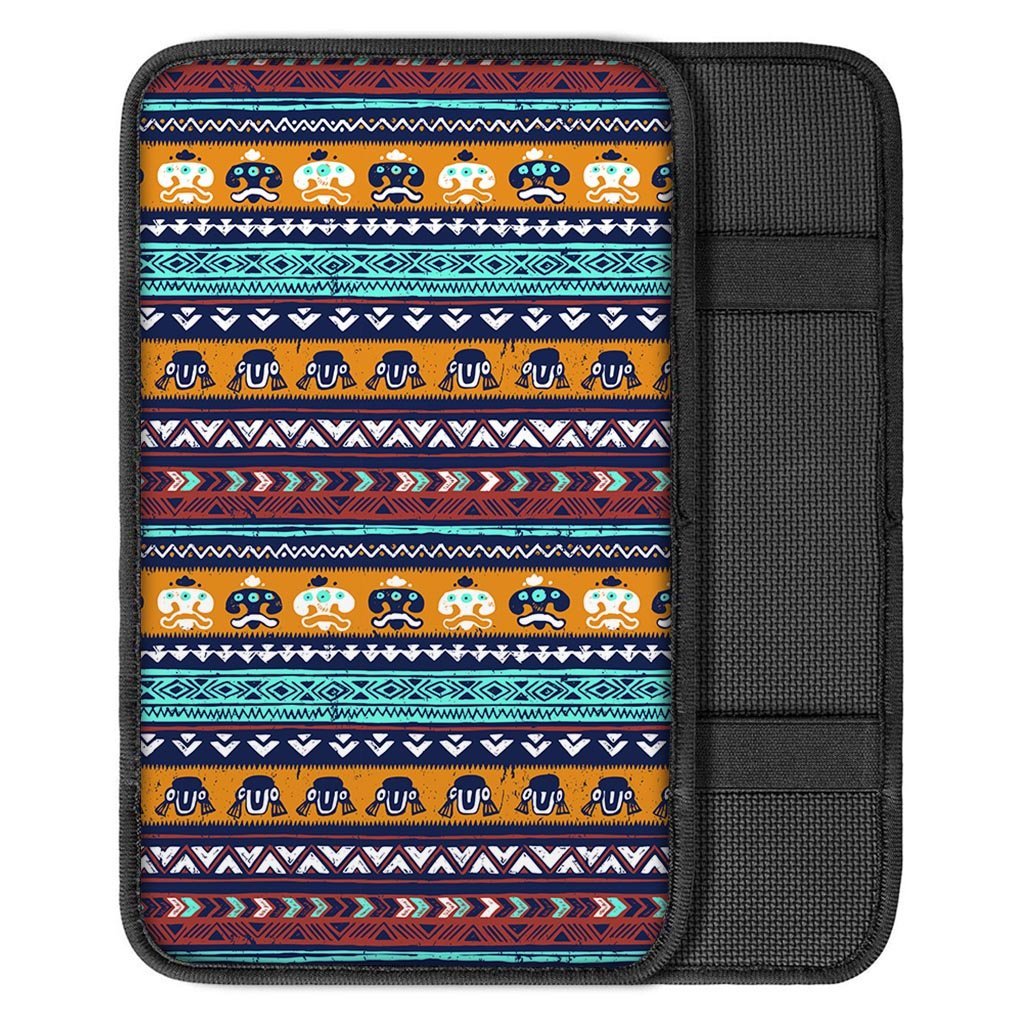 Colorful Neon Ethic Aztec Maya Print Car Console Cover-grizzshop