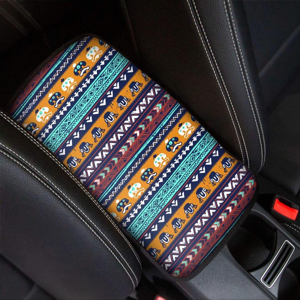Colorful Neon Ethic Aztec Maya Print Car Console Cover-grizzshop