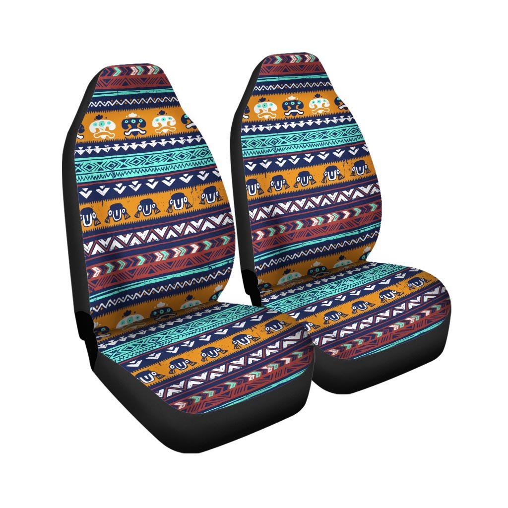 Colorful Neon Ethic Aztec Maya Print Car Seat Covers-grizzshop