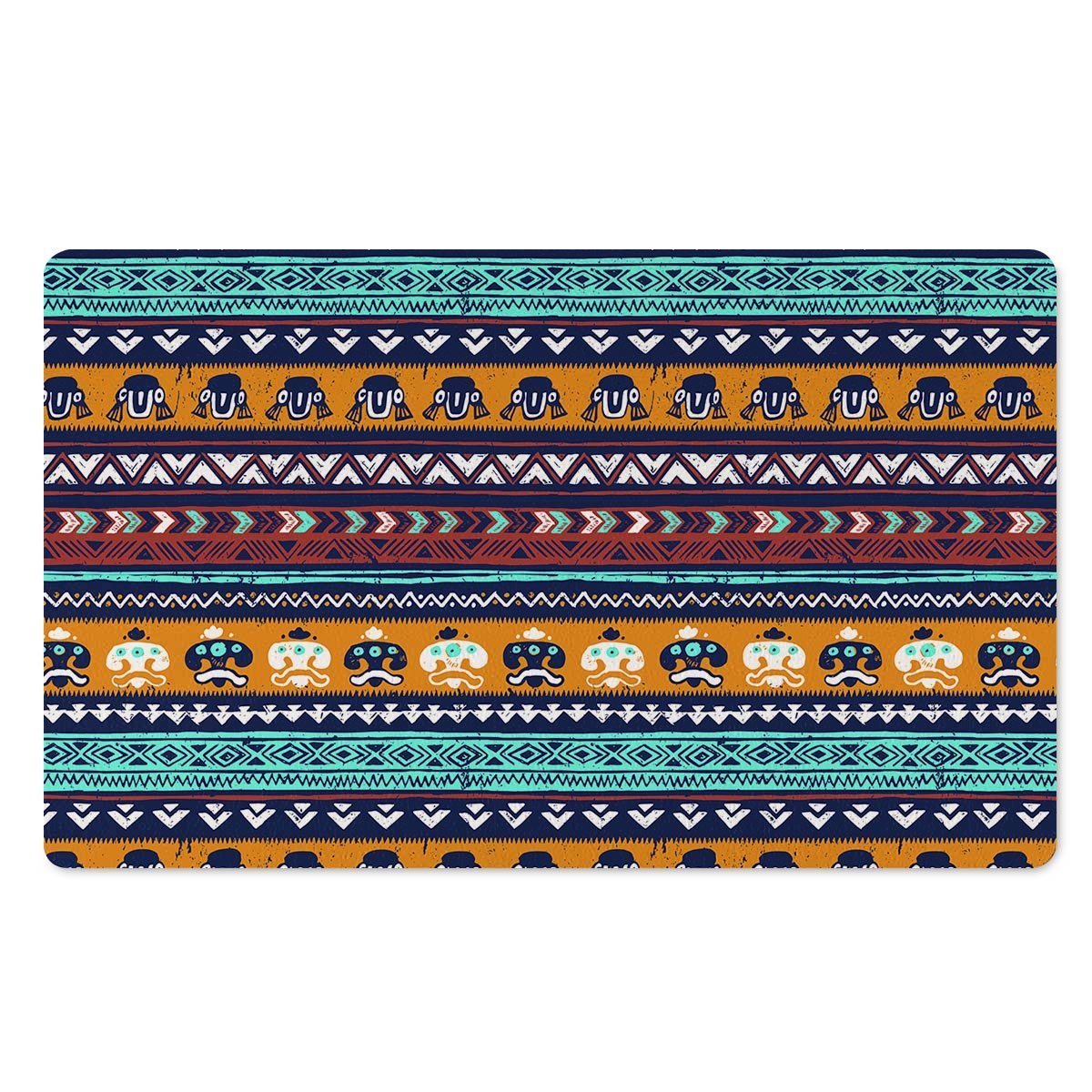 Colorful Neon Ethic Aztec Maya Print Door Mat-grizzshop