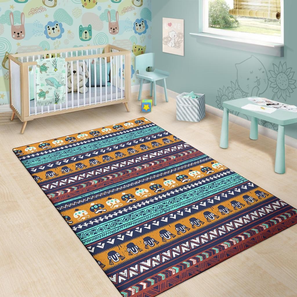 Colorful Neon Ethic Aztec Maya Print Floor Mat-grizzshop