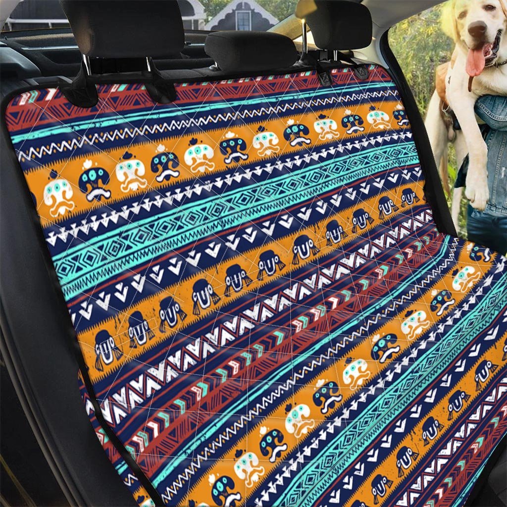 Colorful Neon Ethic Aztec Maya Print Pet Car Seat Cover-grizzshop