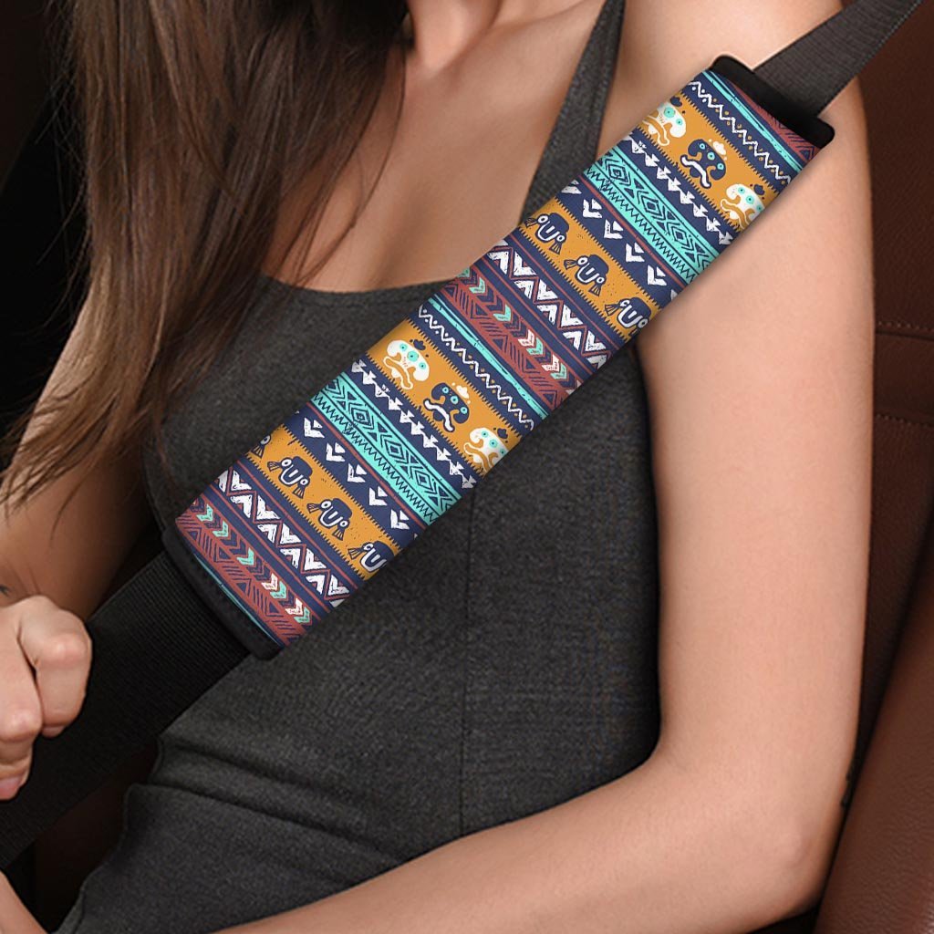 Colorful Neon Ethic Aztec Maya Print Seat Belt Cover-grizzshop