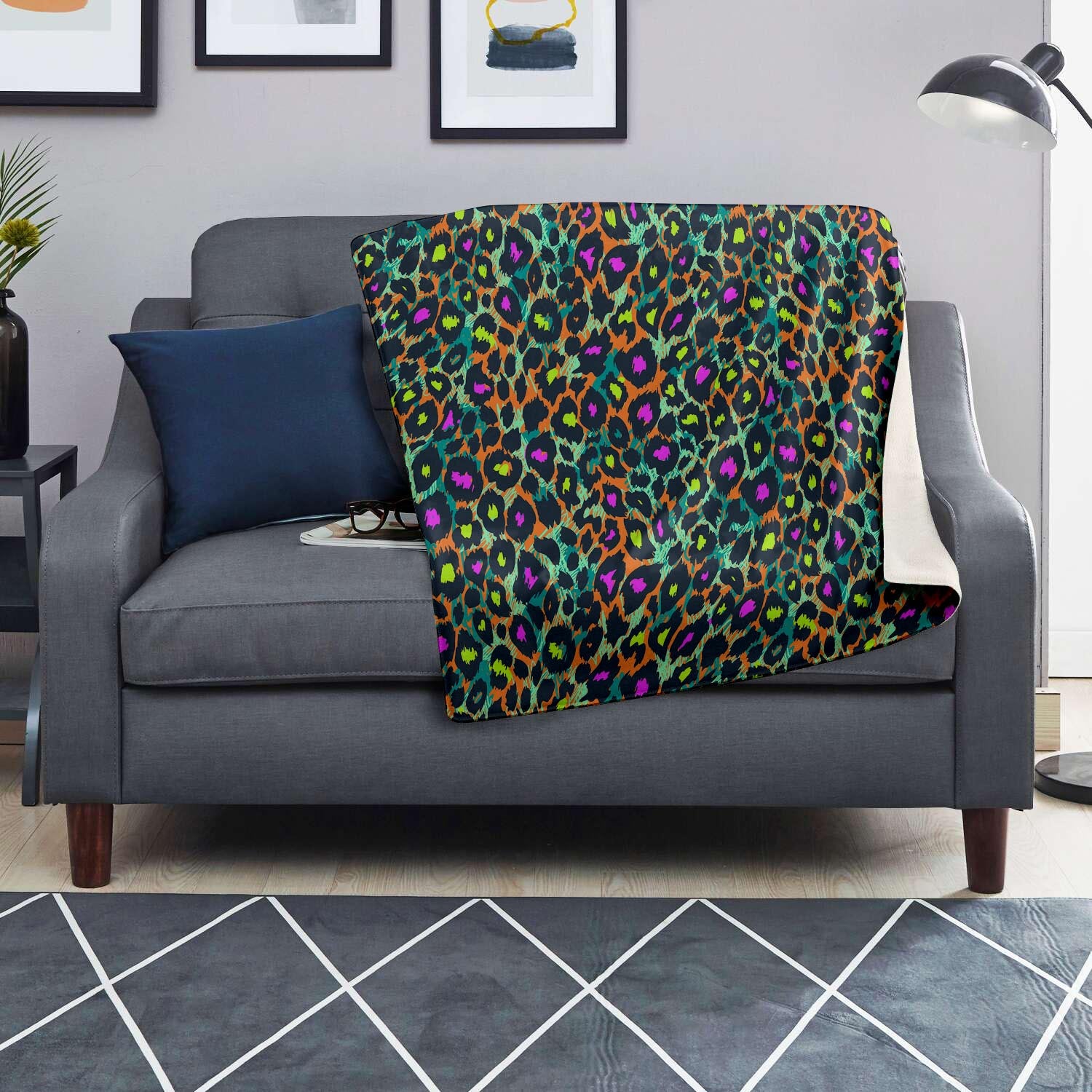Colorful Neon Leopard Blanket-grizzshop