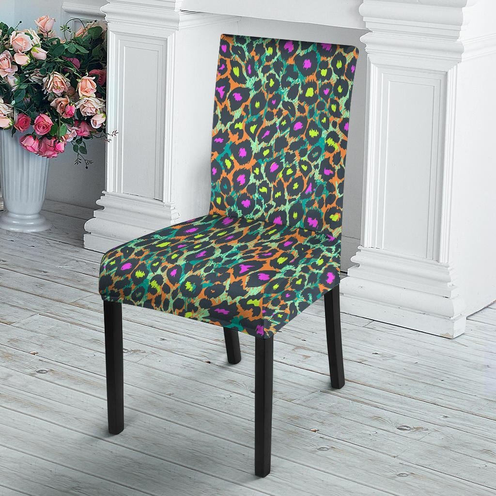Colorful Neon Leopard Chair Cover-grizzshop