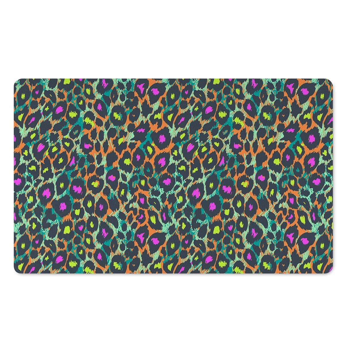 Colorful Neon Leopard Door Mat-grizzshop