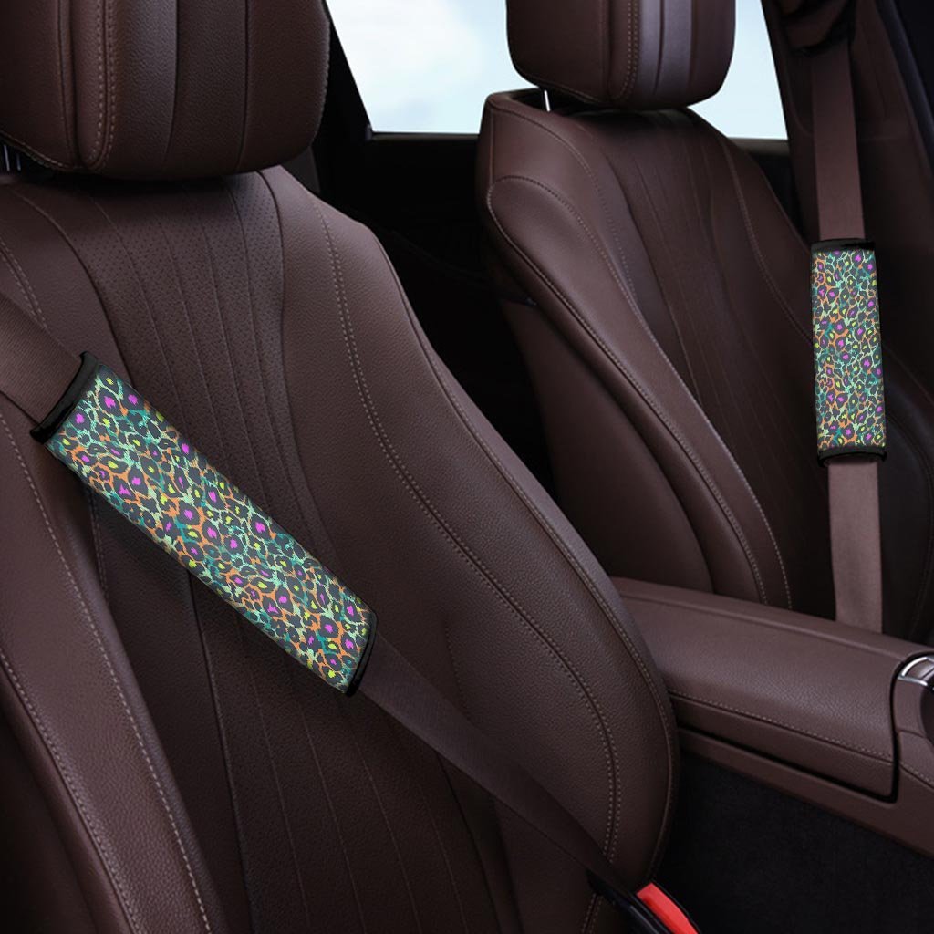 Colorful Neon Leopard Seat Belt Cover-grizzshop
