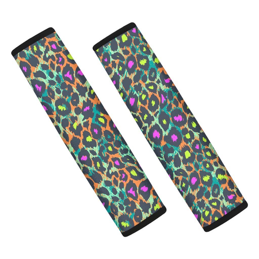 Colorful Neon Leopard Seat Belt Cover-grizzshop