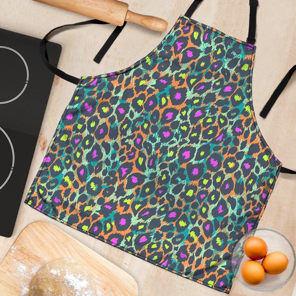 Colorful Neon Leopard Women's Apron-grizzshop