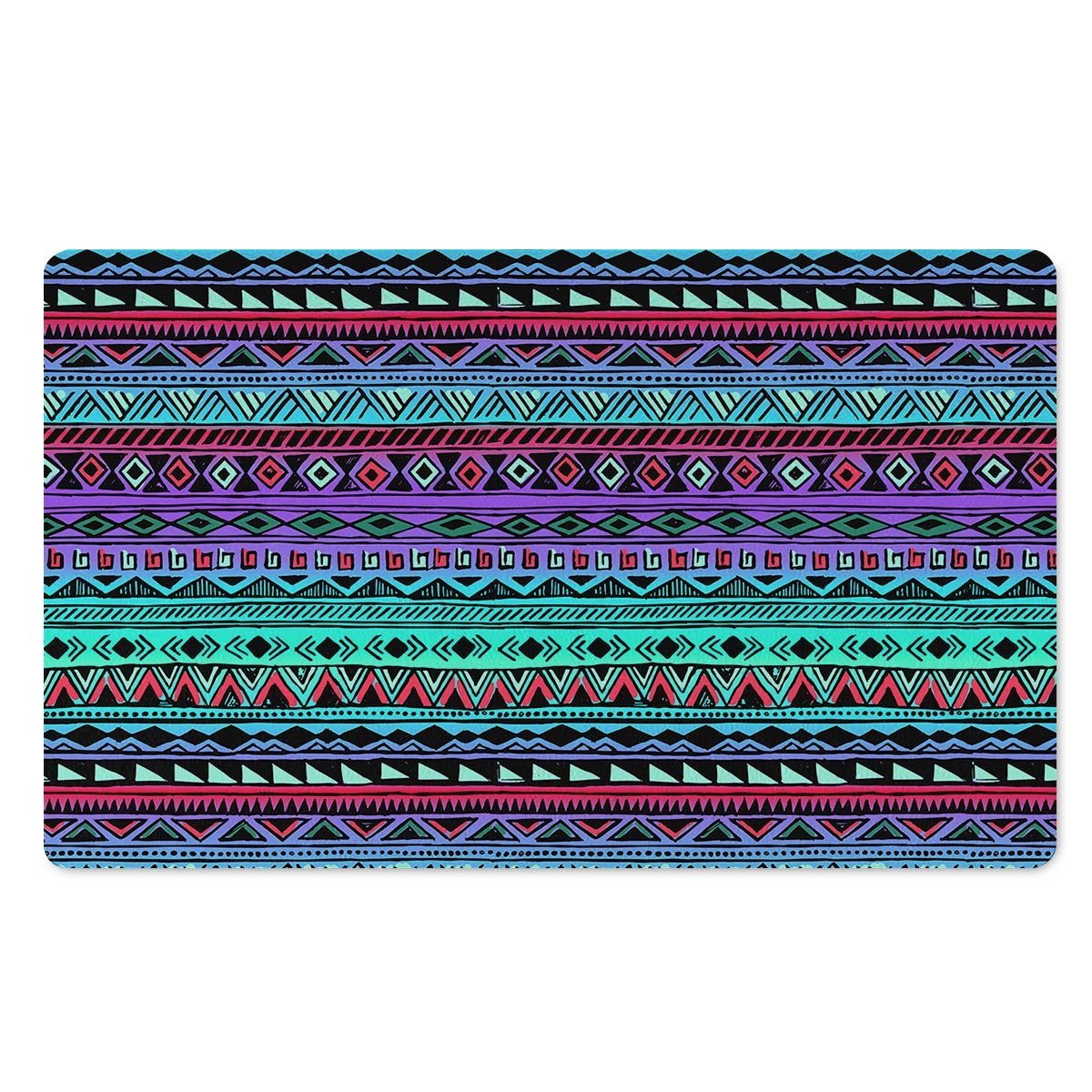 Colorful Neon Tribal Aztec Hand Drawn Door Mat-grizzshop