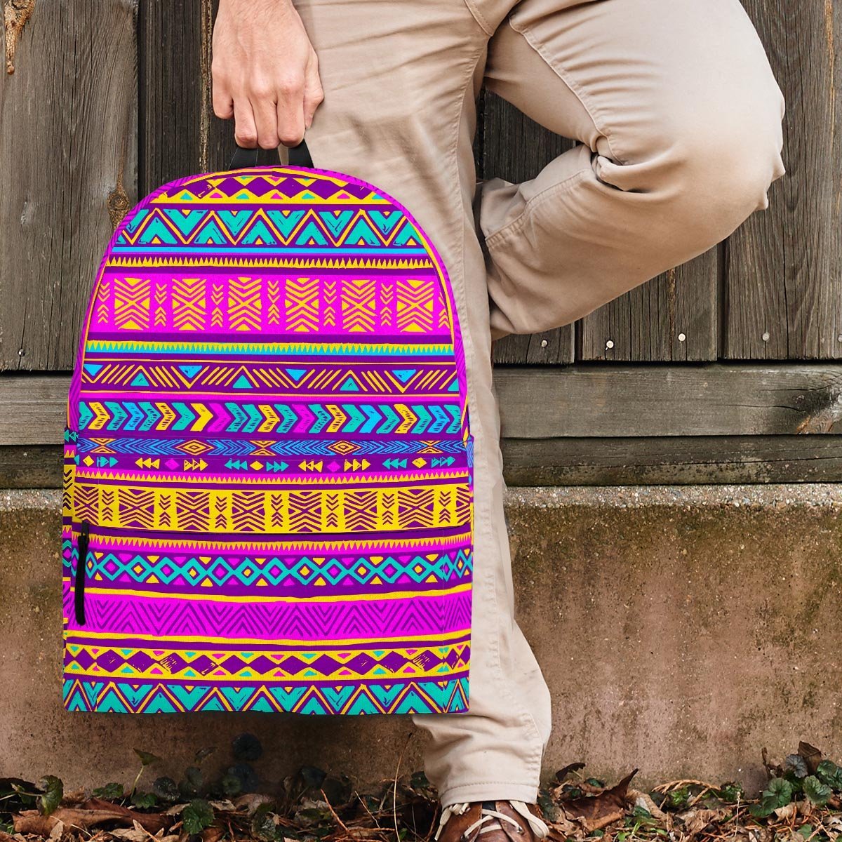 Colorful Neon Tribal Navajo Aztec Print Backpack-grizzshop