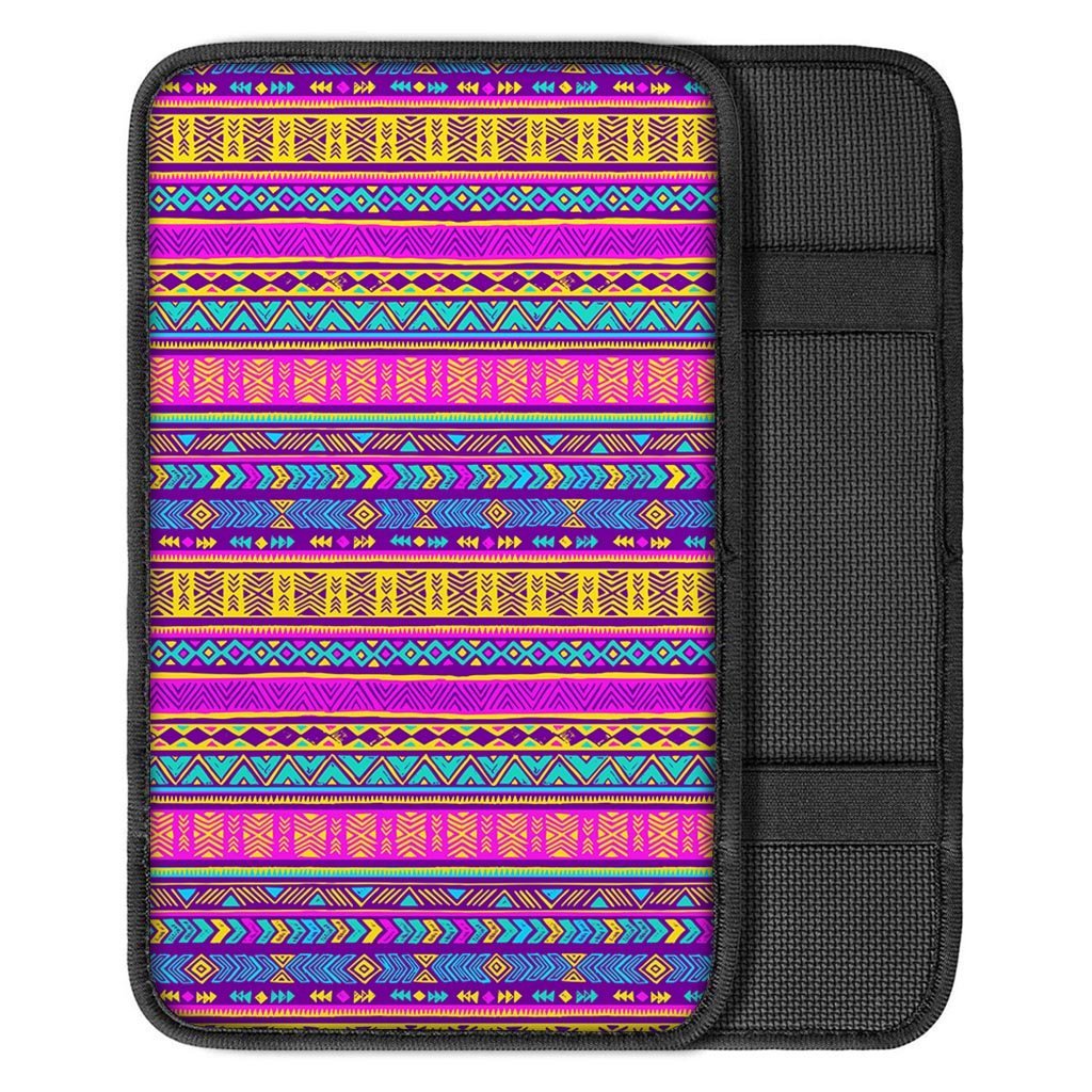 Colorful Neon Tribal Navajo Aztec Print Car Console Cover-grizzshop