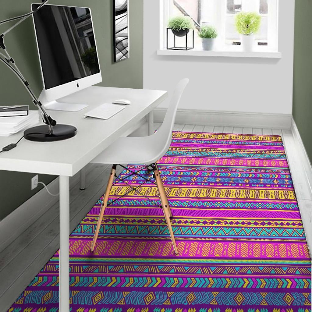 Colorful Neon Tribal Navajo Aztec Print Floor Mat-grizzshop