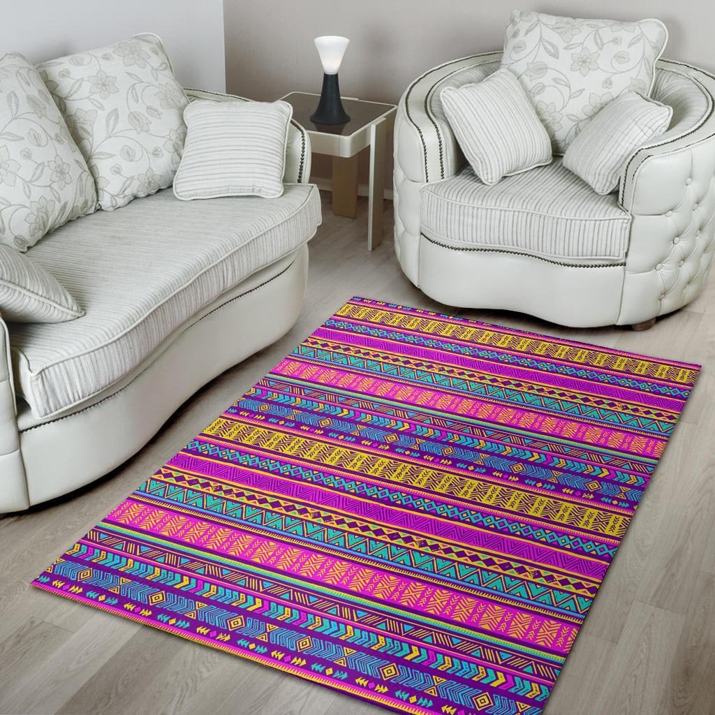 Colorful Neon Tribal Navajo Aztec Print Floor Mat-grizzshop