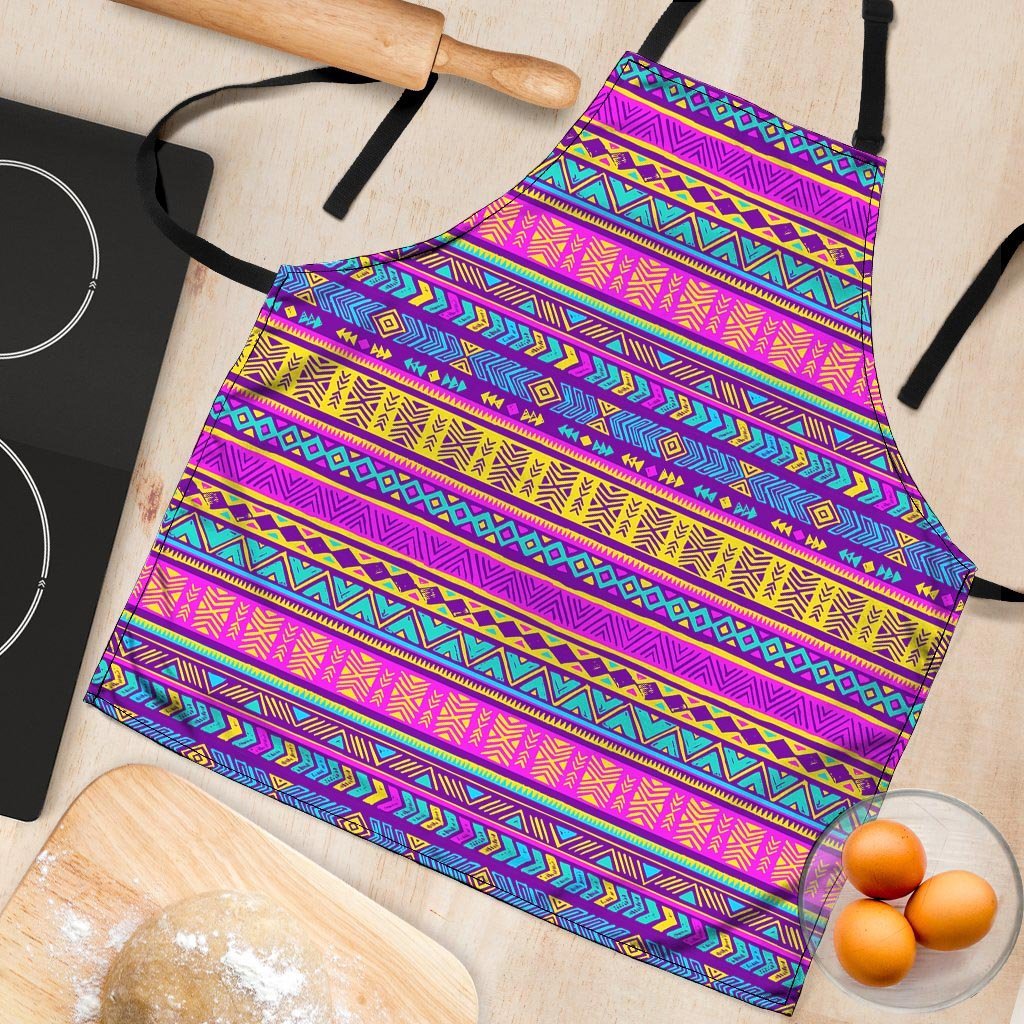 Colorful Neon Tribal Navajo Aztec Print Women's Apron-grizzshop