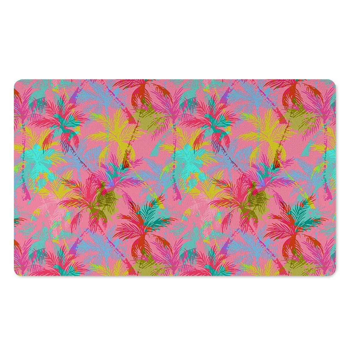 Colorful Palm Tree Hawaiian Print Door Mat-grizzshop