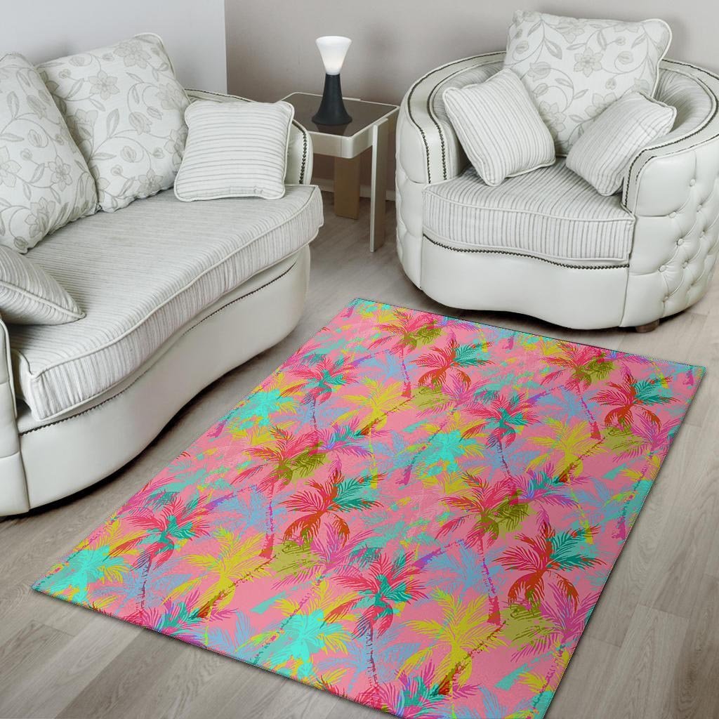 Colorful Palm Tree Hawaiian Print Floor Mat-grizzshop