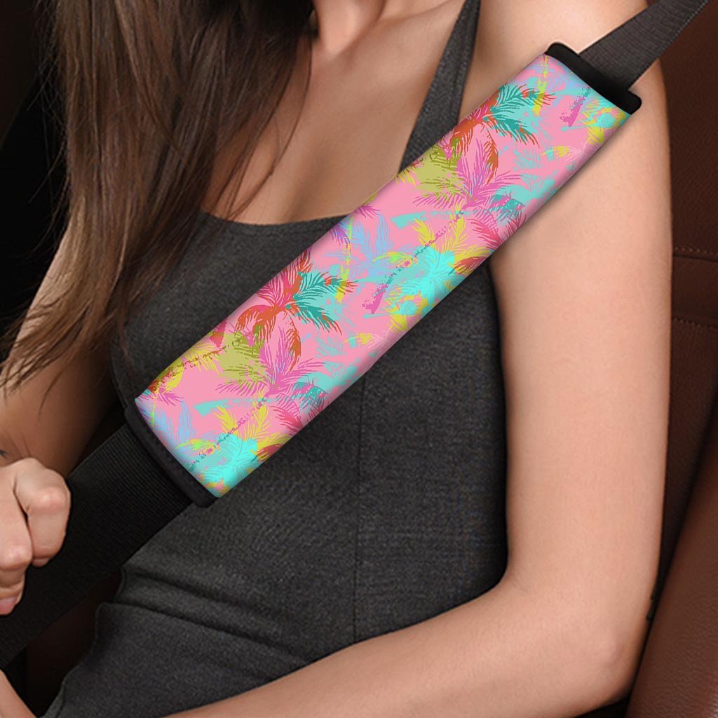 Colorful Palm Tree Hawaiian Print Seat Belt Cover-grizzshop