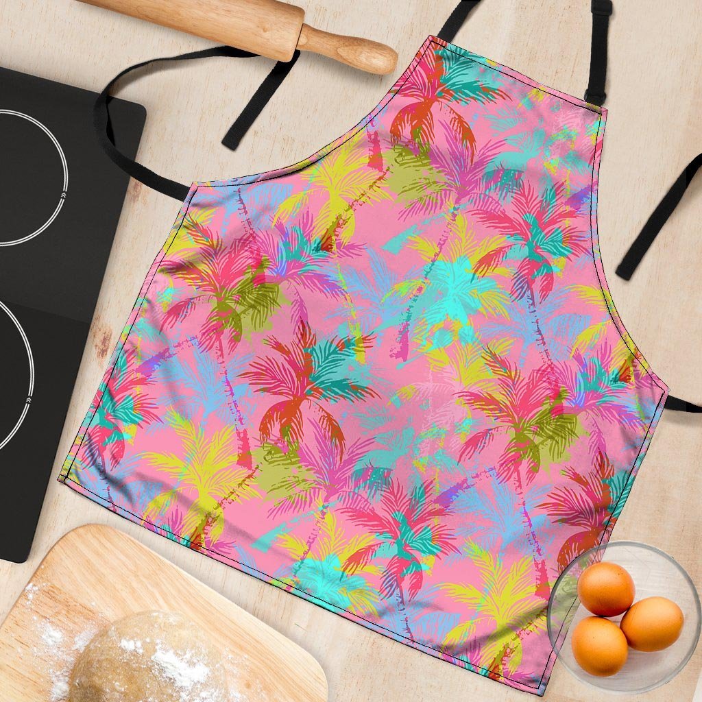 Colorful Palm Tree Hawaiian Print Women's Apron-grizzshop