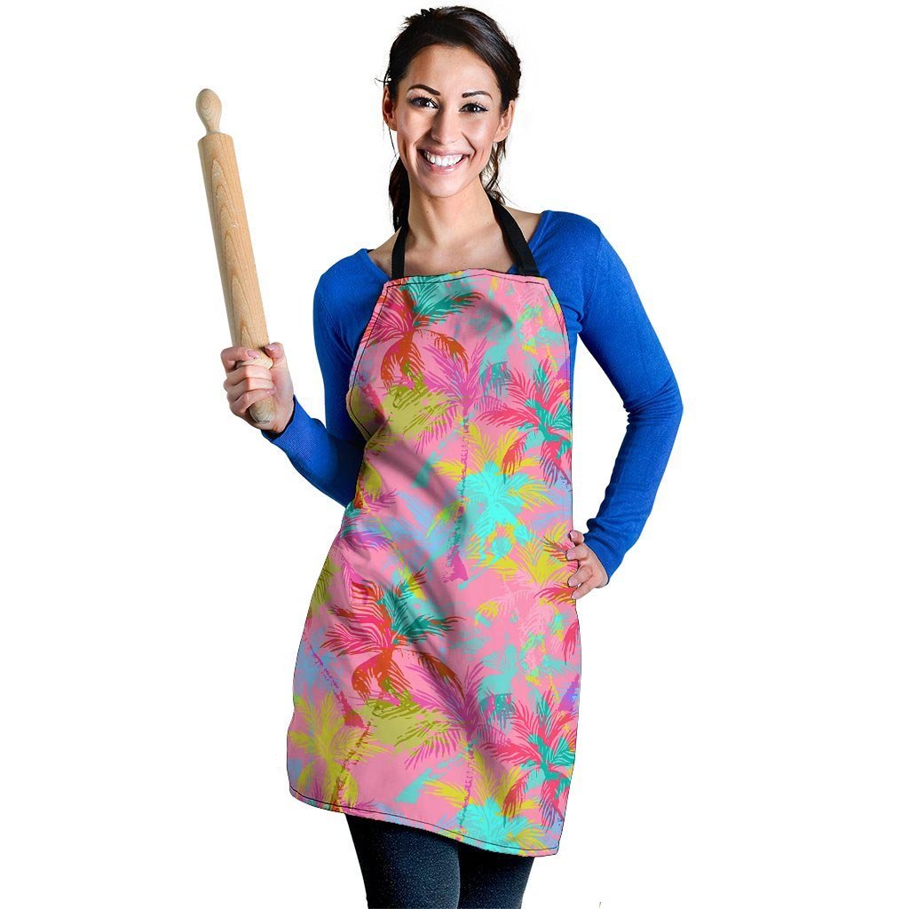 Colorful Palm Tree Hawaiian Print Women's Apron-grizzshop