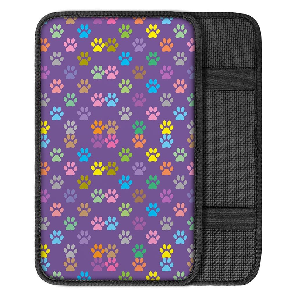 Colorful Paw Car Console Cover-grizzshop