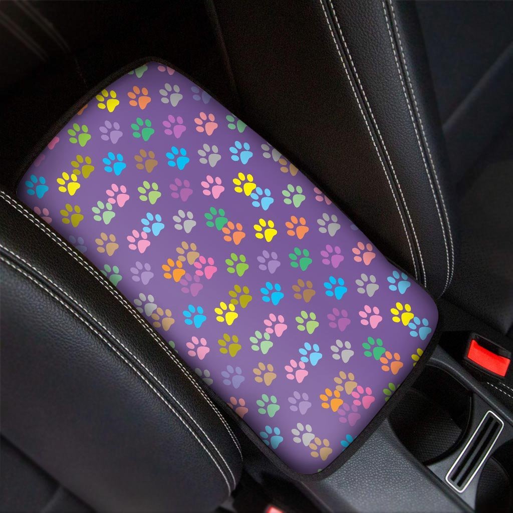 Colorful Paw Car Console Cover-grizzshop
