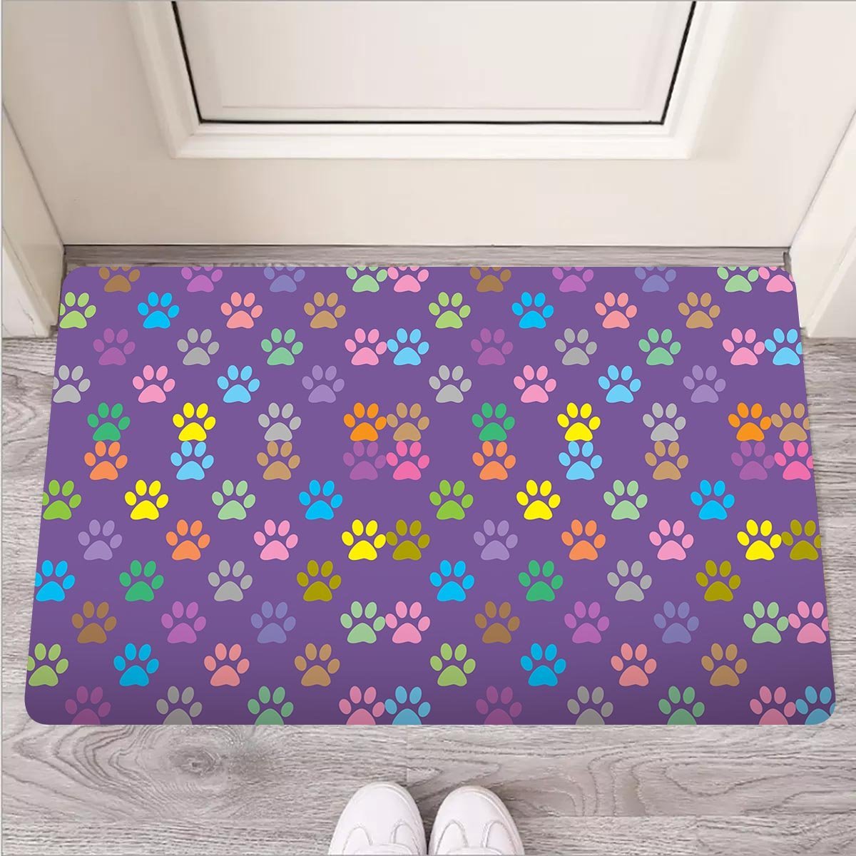 Colorful Paw Door Mat-grizzshop