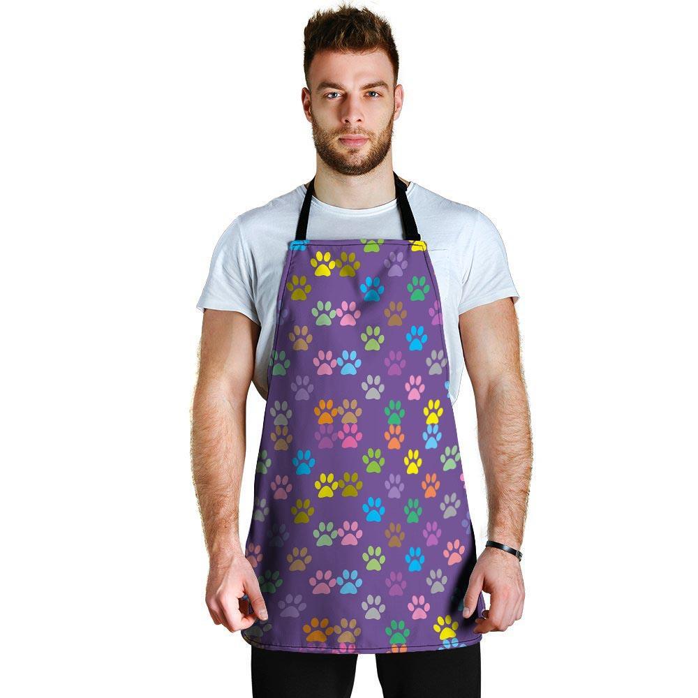 Colorful Paw Men's Apron-grizzshop