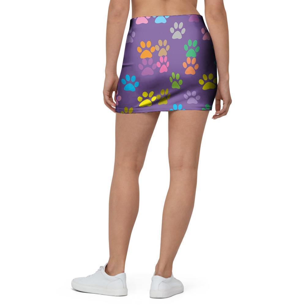 Colorful Paw Mini Skirt-grizzshop