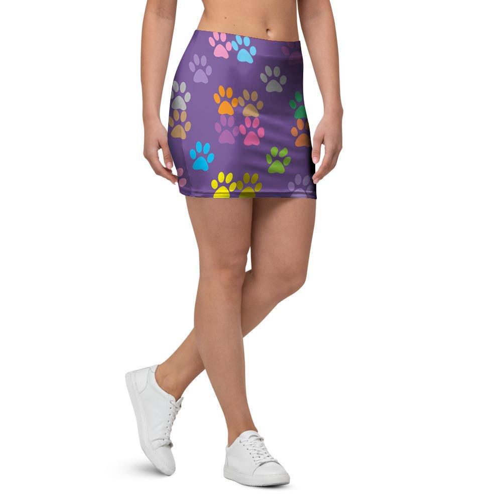 Colorful Paw Mini Skirt-grizzshop