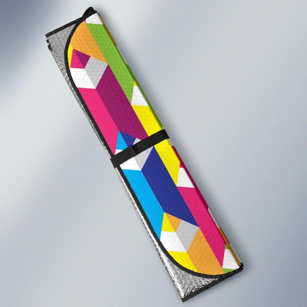 Colorful Pencil Pattern Print Car Sun Shade-grizzshop